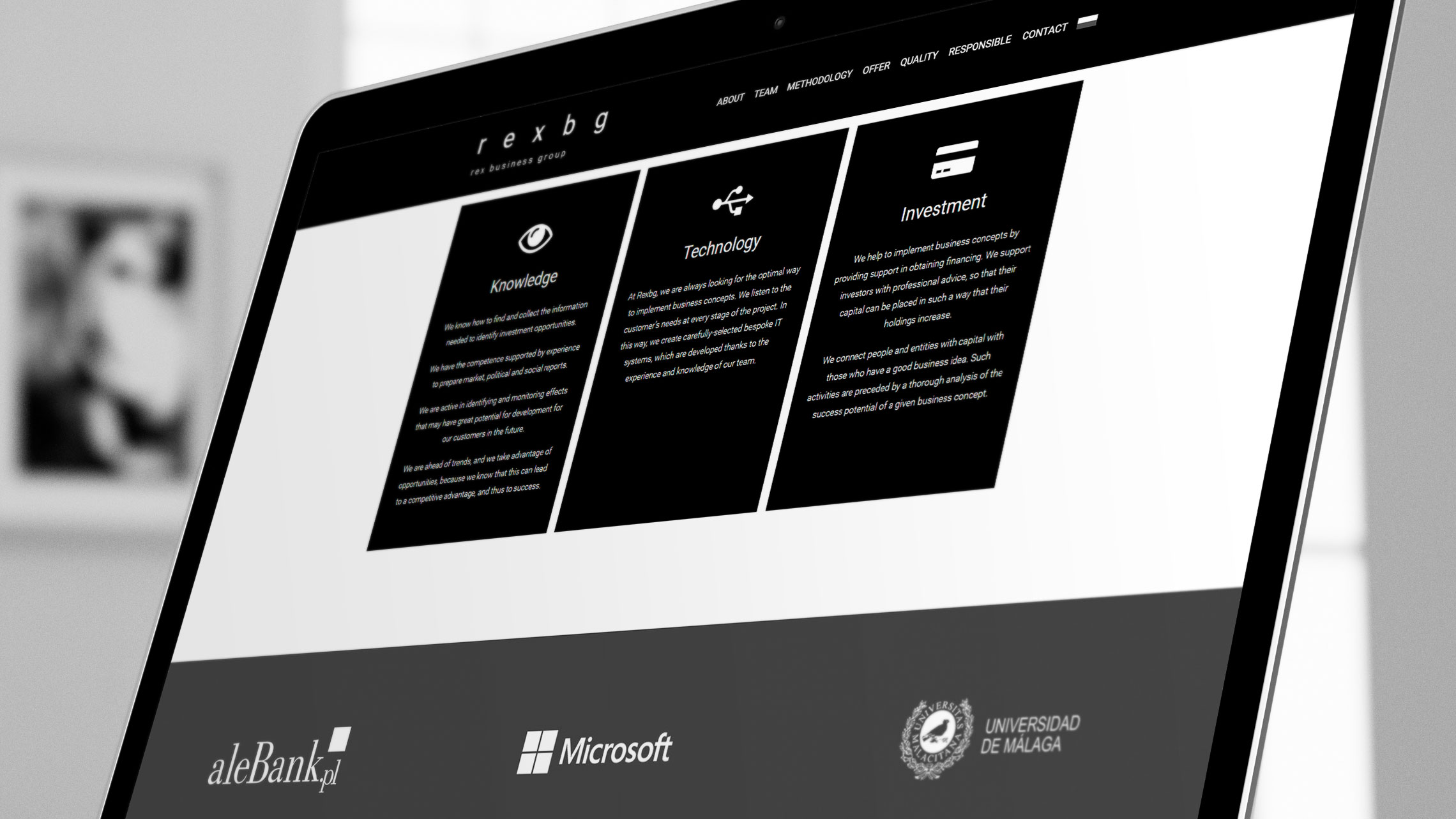 Sekcja oferta i&nbsp;partnerzy na&nbsp;stronie internetowej Rex BG