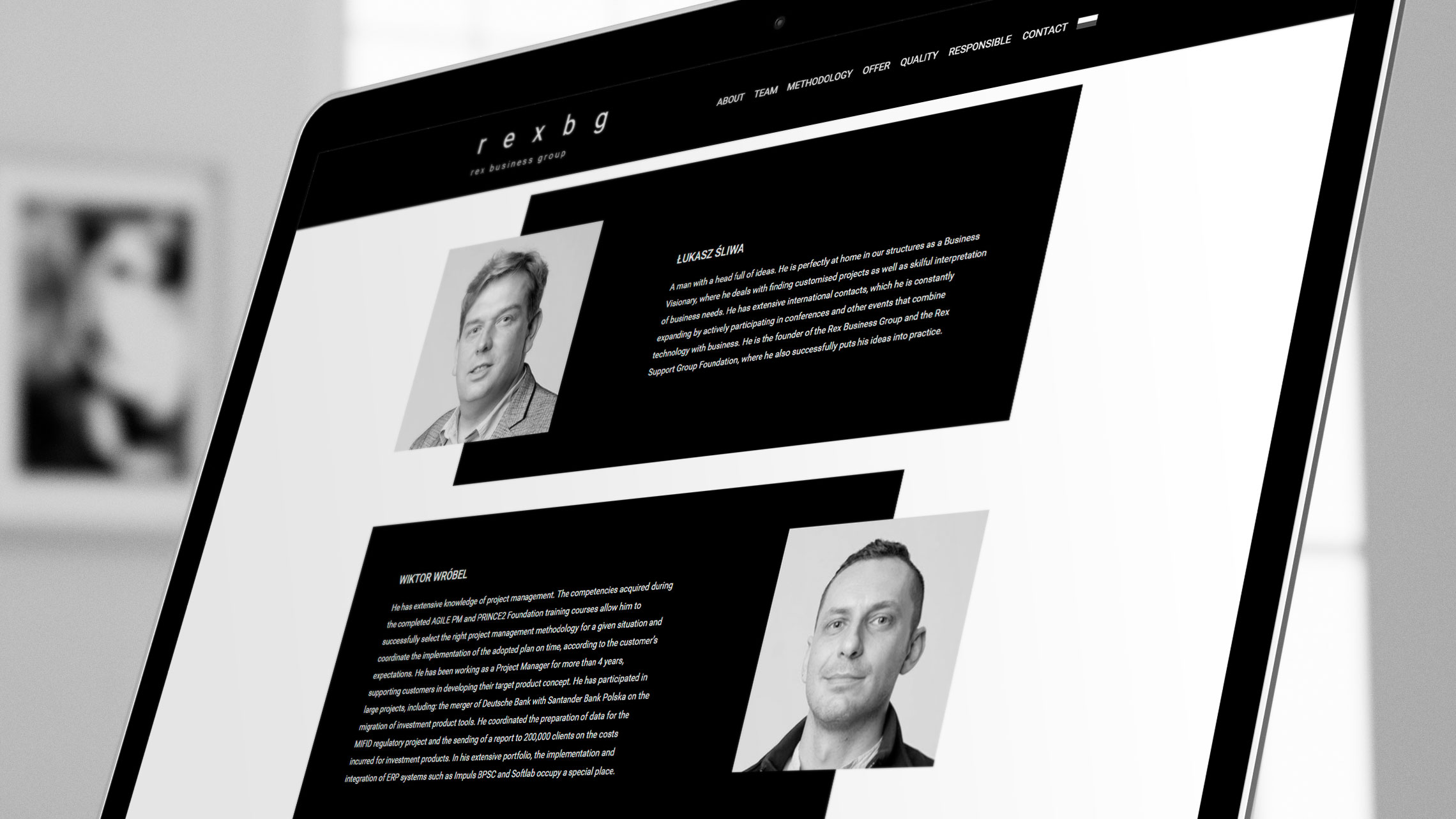 Sekcja zespołu na&nbsp;stronie internetowej Rex BG