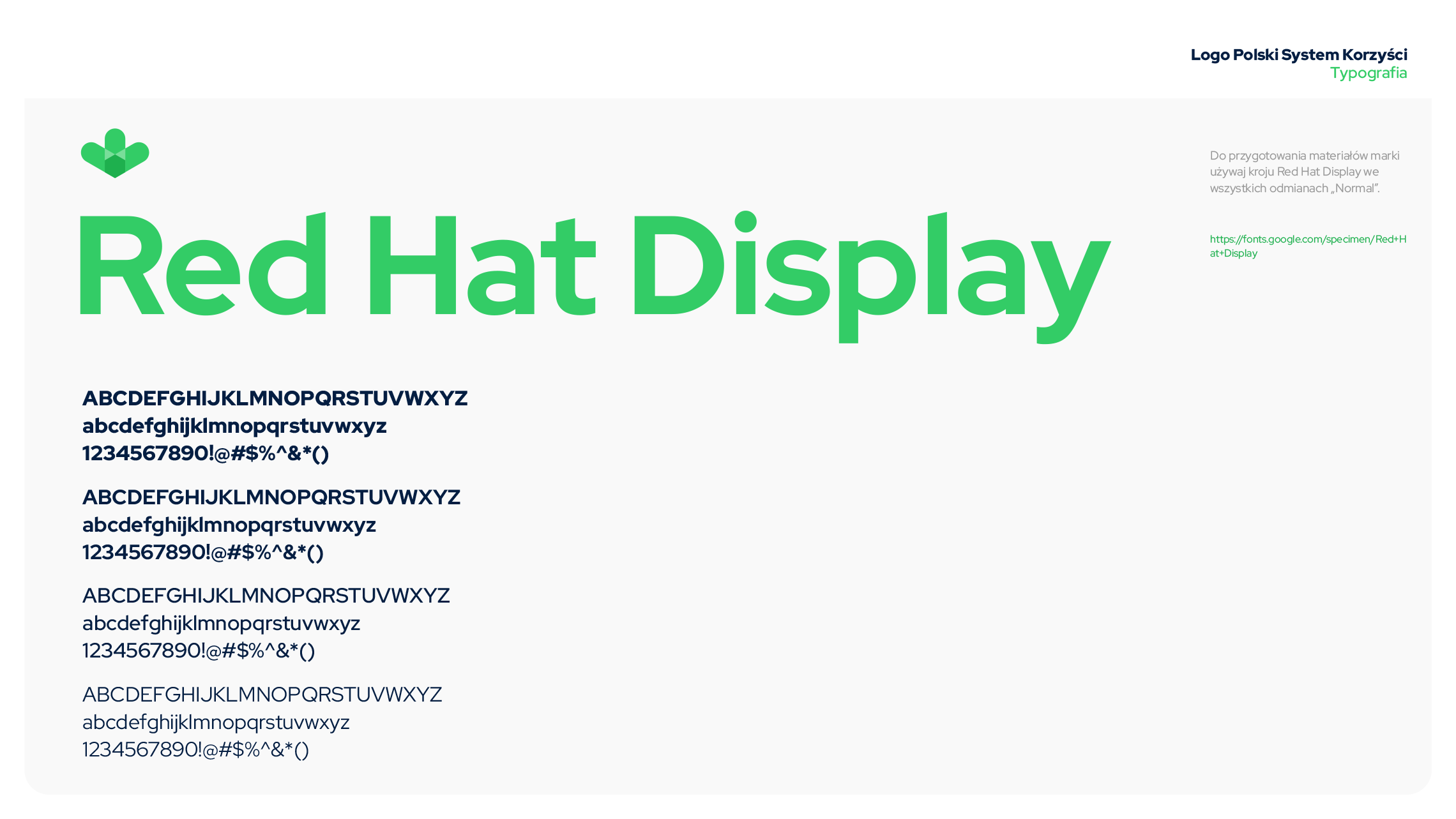 Księga znaku PSK - typografia