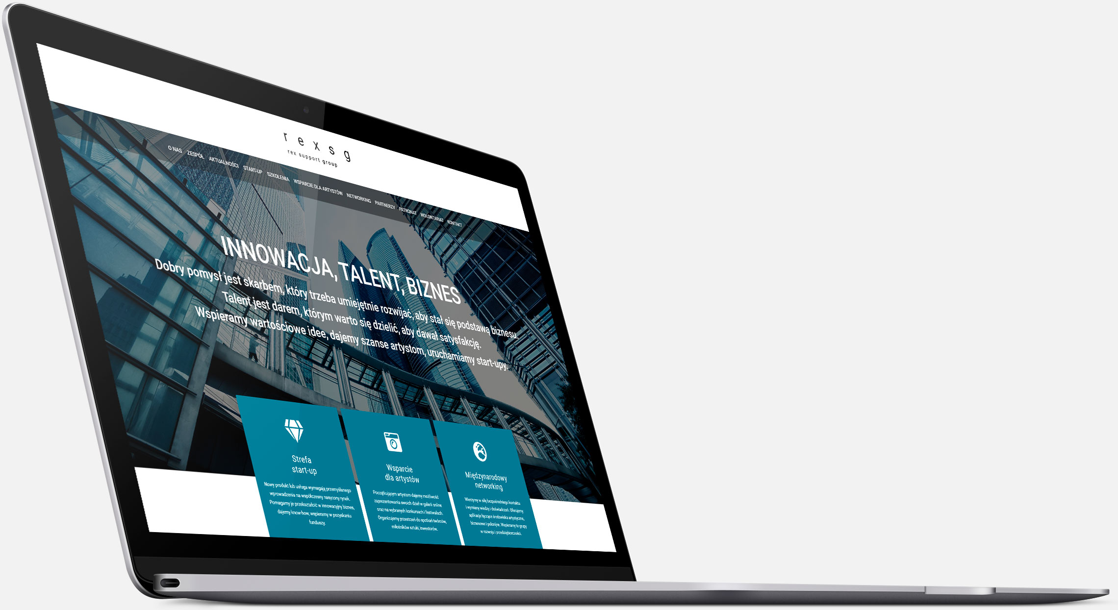 Strona internetowa Rex SG w&nbsp;wersji na&nbsp;urządzenia desktopowe