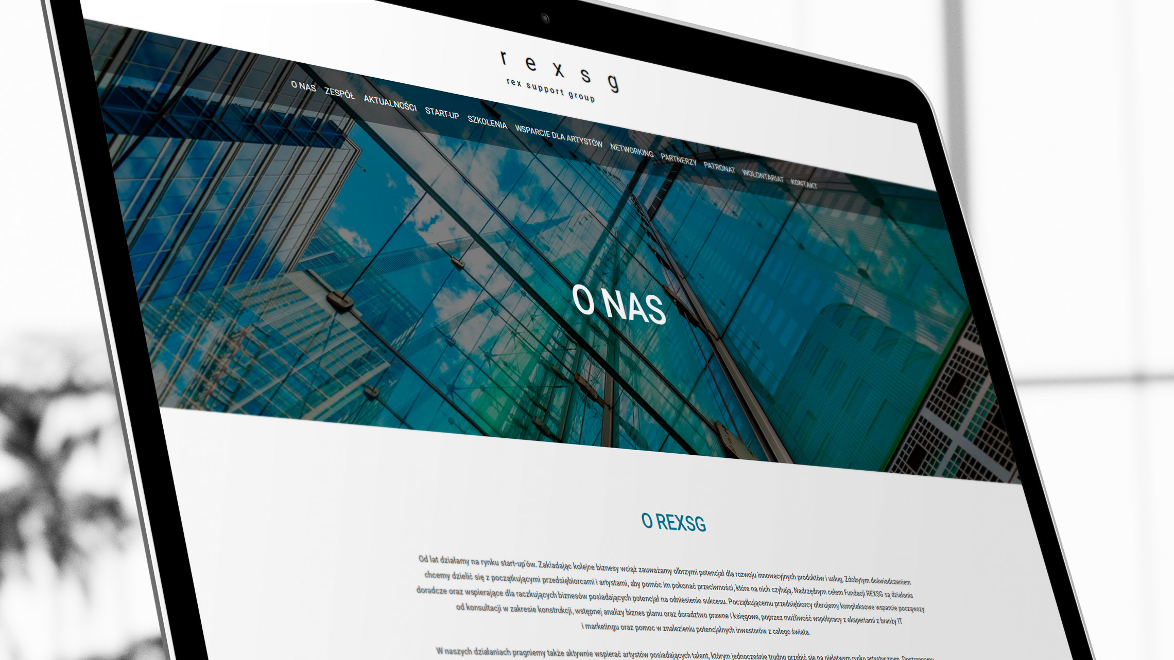 Sekcja o&nbsp;nas na&nbsp;stronie internetowej fundacji Rex SG