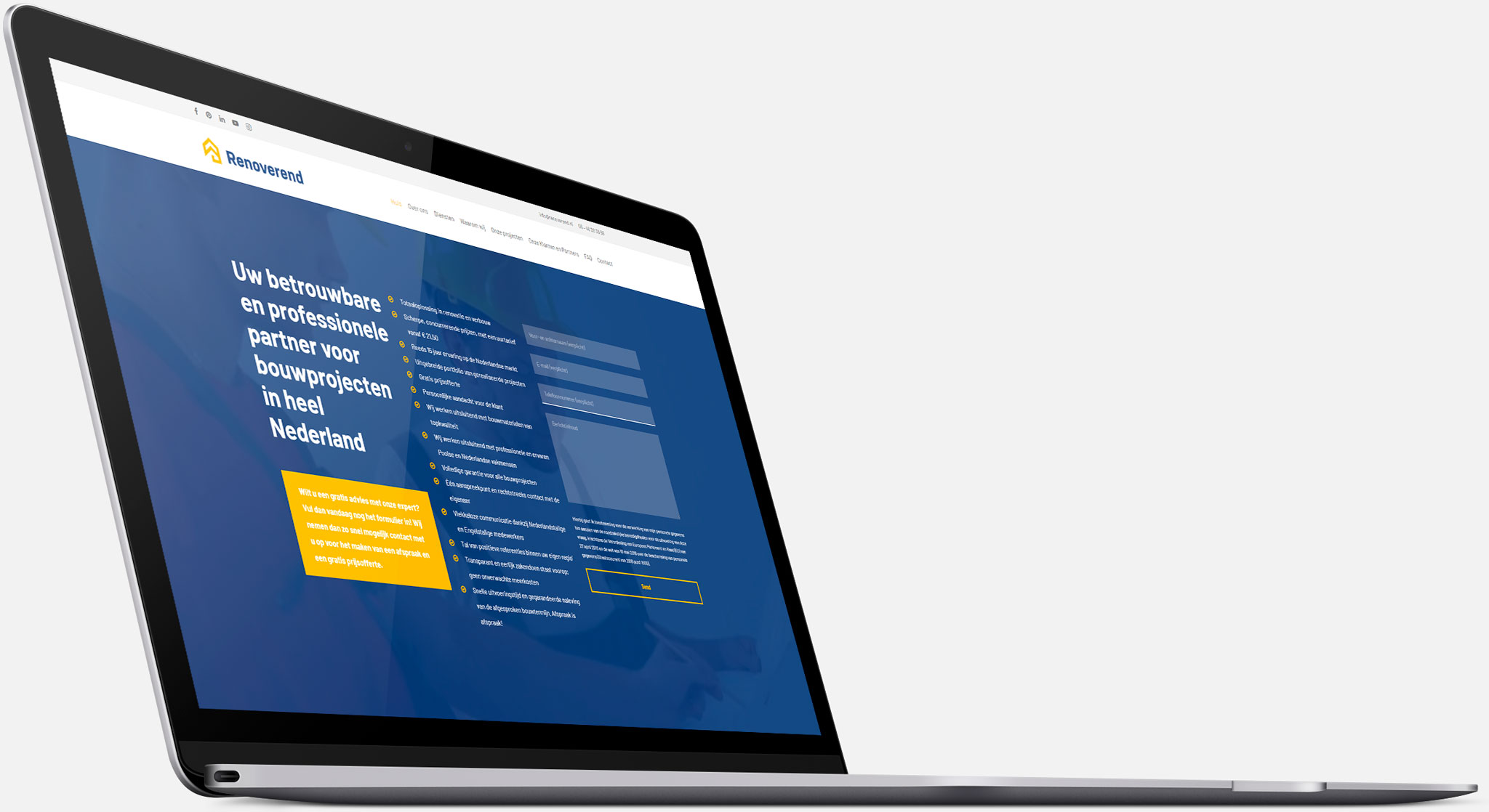 Strona internetowa Renoverend w&nbsp;wersji na&nbsp;urządzenia desktopowe