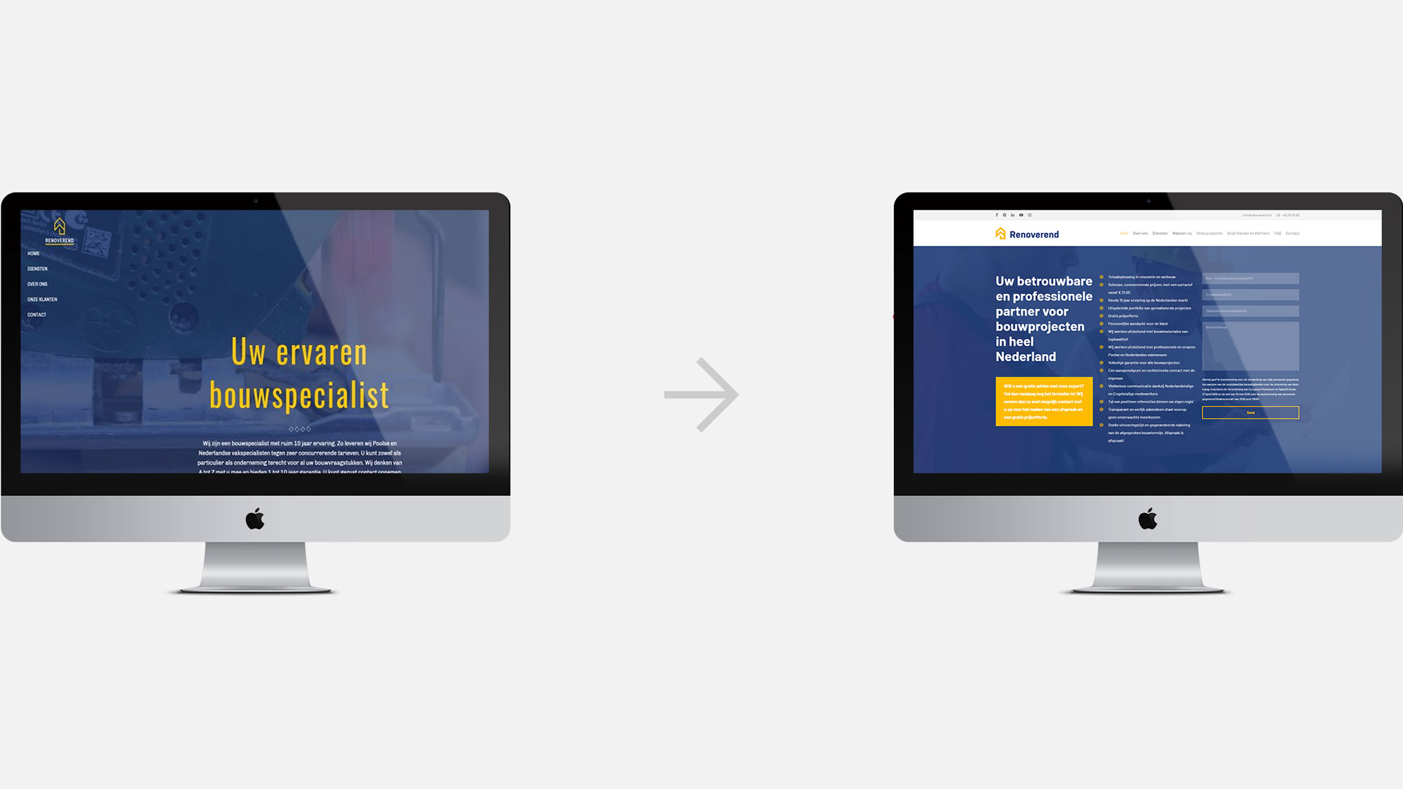 Porównanie dotychczasowej wersji strony internetowej i&nbsp;całkowicie nowej odsłony