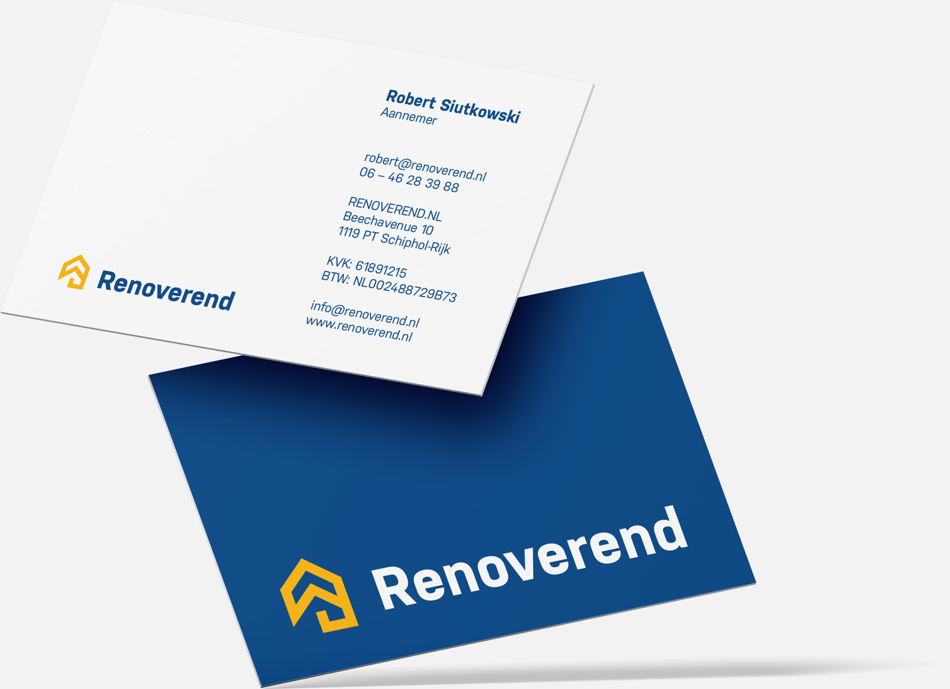 Projekt i&nbsp;produkcja wizytówek dla marki Renoverend